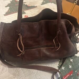Bed Stu Rich Brown Leather Tote Rock a baby